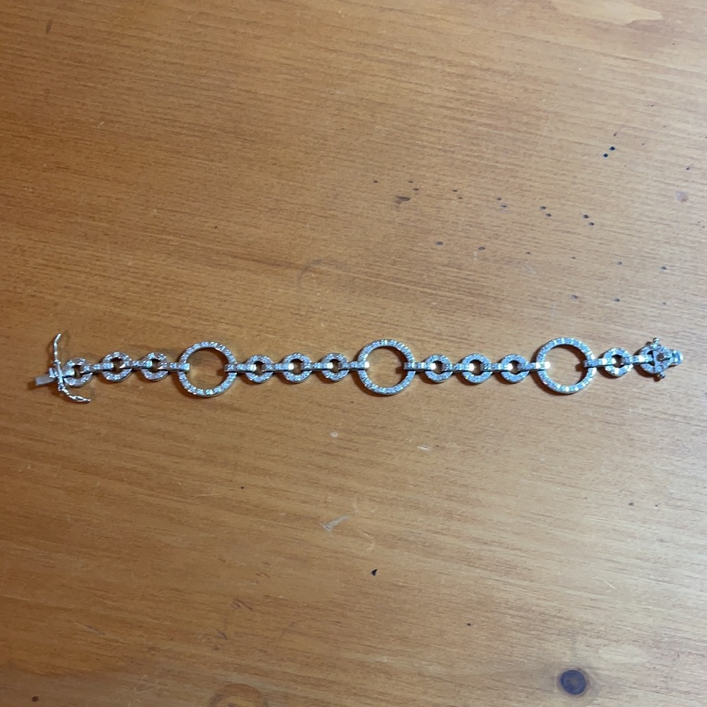 Sterling Silver and CZ Bracelet - Picture 2 of 6